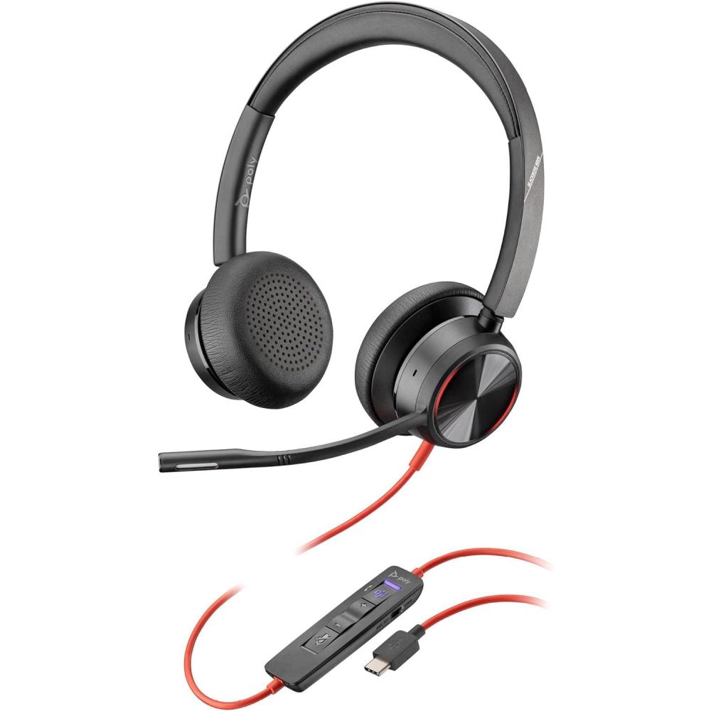 imagePoly Blackwire 8225 Premium Wired Headset Plantronics  Active Noise Canceling  Hifi Stereo  Connect to PCMac  Works wTeams Zoom  Amazon Exclusive2024 Version USBC  USBA