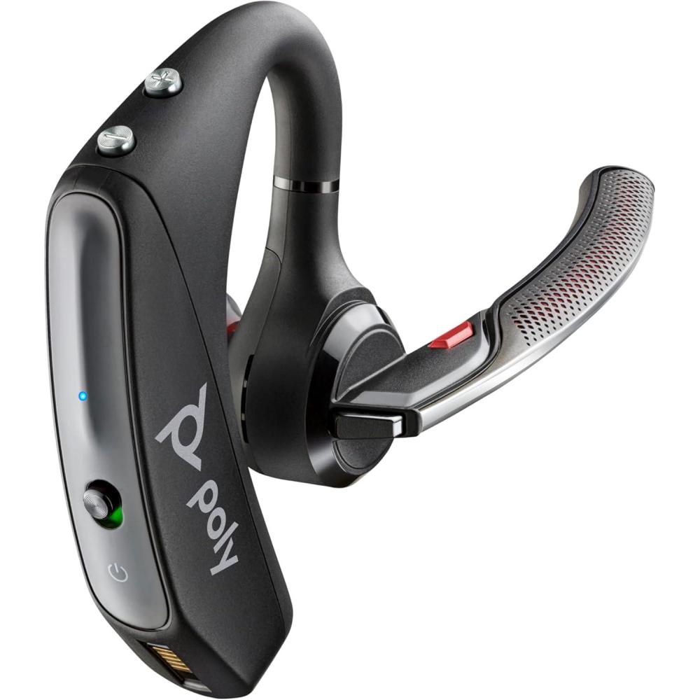 imagePoly Voyager 5200 Wireless Headset Plantronics  SingleEar Bluetooth Headset wNoiseCanceling Mic  Ergonomic Design  Voice Controls  Lightweight  Connect to MobileTablet via Bluetooth