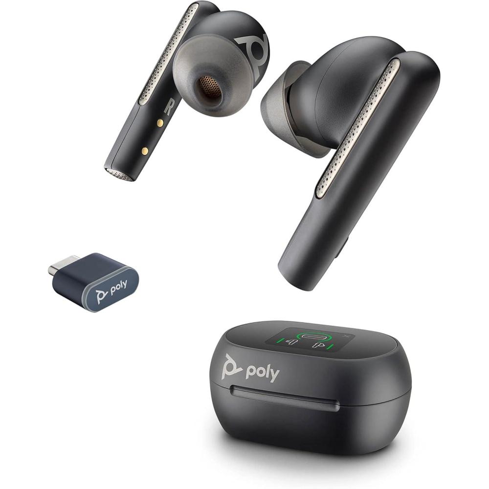 imagePoly Voyager Free 60 True Wireless Earbuds Plantronics  NoiseCanceling Mics for Clear Calls  Active Noise Canceling ANC  Portable Charge Case  Compatible wiPhone Android  Amazon ExclusiveEarbuds  Smart Charge Case  BT700 Adapter