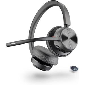 Poly Voyager 4320 UC Wireless Headset & Charge Stand – Noise-Canceling Wireless Headphones with Mic – Connect to PC via USB-C to USB-A Adapter, Cell Phone via Bluetooth, Microsoft Teams Certified(Headset  Teams Version)