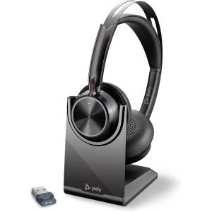 Poly Voyager Focus 2 UC Wireless ANC Headset with Mic & Charge Stand – Connect via Bluetooth to PC/Mac/Mobile – Works with Teams, Zoom & More(2021 Version (USB-A Only))
