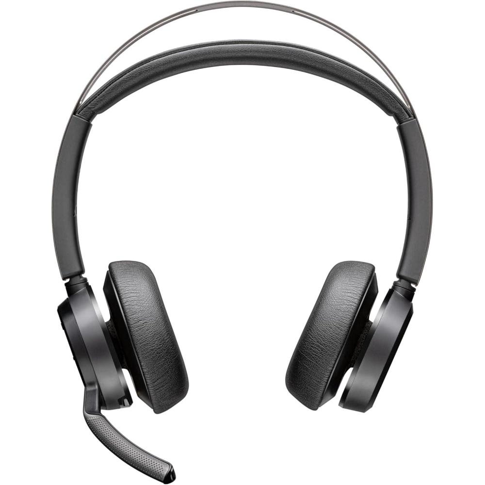 imagePOLY Voyager Focus 2 UC Bluetooth Headphones with Mic ampamp Charging Stand  ANC  Connect to PC or Mobile via Bluetooth  Microsoft Teams Certified  Includes BT700 USBC to USBA Adapter Travel Case