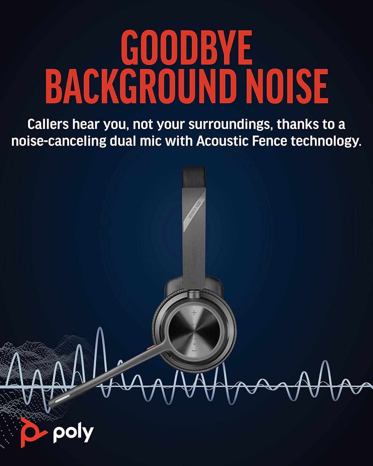 imagePoly Voyager 4310 UC Wireless Bluetooth Headset Plantronics SingleEar wNoiseCanceling Boom Mic Connect to PCMacMobile Works wTeams Zoom ampamp More Amazon ExclusiveBlack2021 Version USBA Only