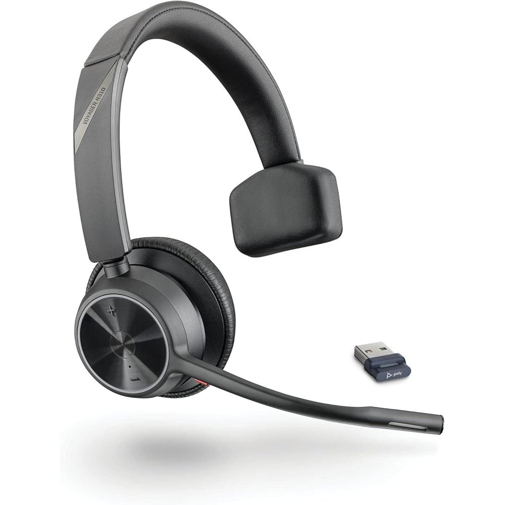imagePoly Voyager 4310 UC Wireless Bluetooth Headset Plantronics SingleEar wNoiseCanceling Boom Mic Connect to PCMacMobile Works wTeams Zoom ampamp More Amazon ExclusiveBlack2021 Version USBA Only
