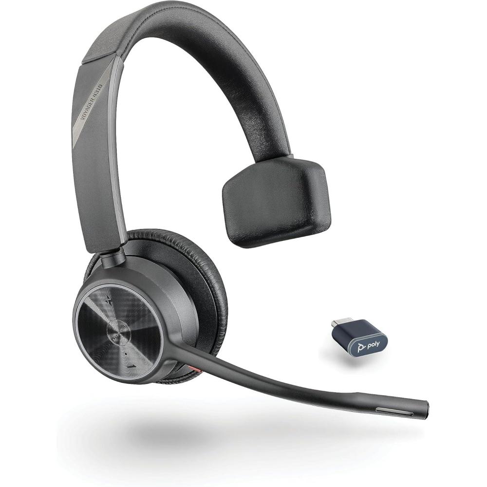 imagePoly Voyager 4310 UC Wireless Bluetooth Headset Plantronics SingleEar wNoiseCanceling Boom Mic Connect to PCMacMobile Works wTeams Zoom ampamp More Amazon ExclusiveBlack2023 Version USBC USBA