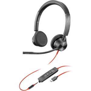 Poly Blackwire 3325 Wired Headset (Plantronics) – Flexible Microphone Boom – Hi-fi Stereo – Connect to PC/Mac/Mobile via USB-C, USB-A, or 3.5 mm – Works with Teams, Zoom – Amazon Exclusive(One Size)