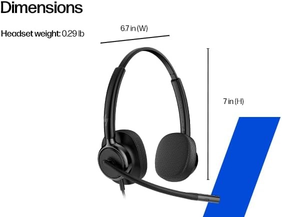 image:imageHP Poly Mission 420 USB Stereo Headset USBC amp USBA PlugandPlay AI NoiseReducing amp Adjustable Boom Mic Inline Controller OverEar Design TCO Certified C01B8AA