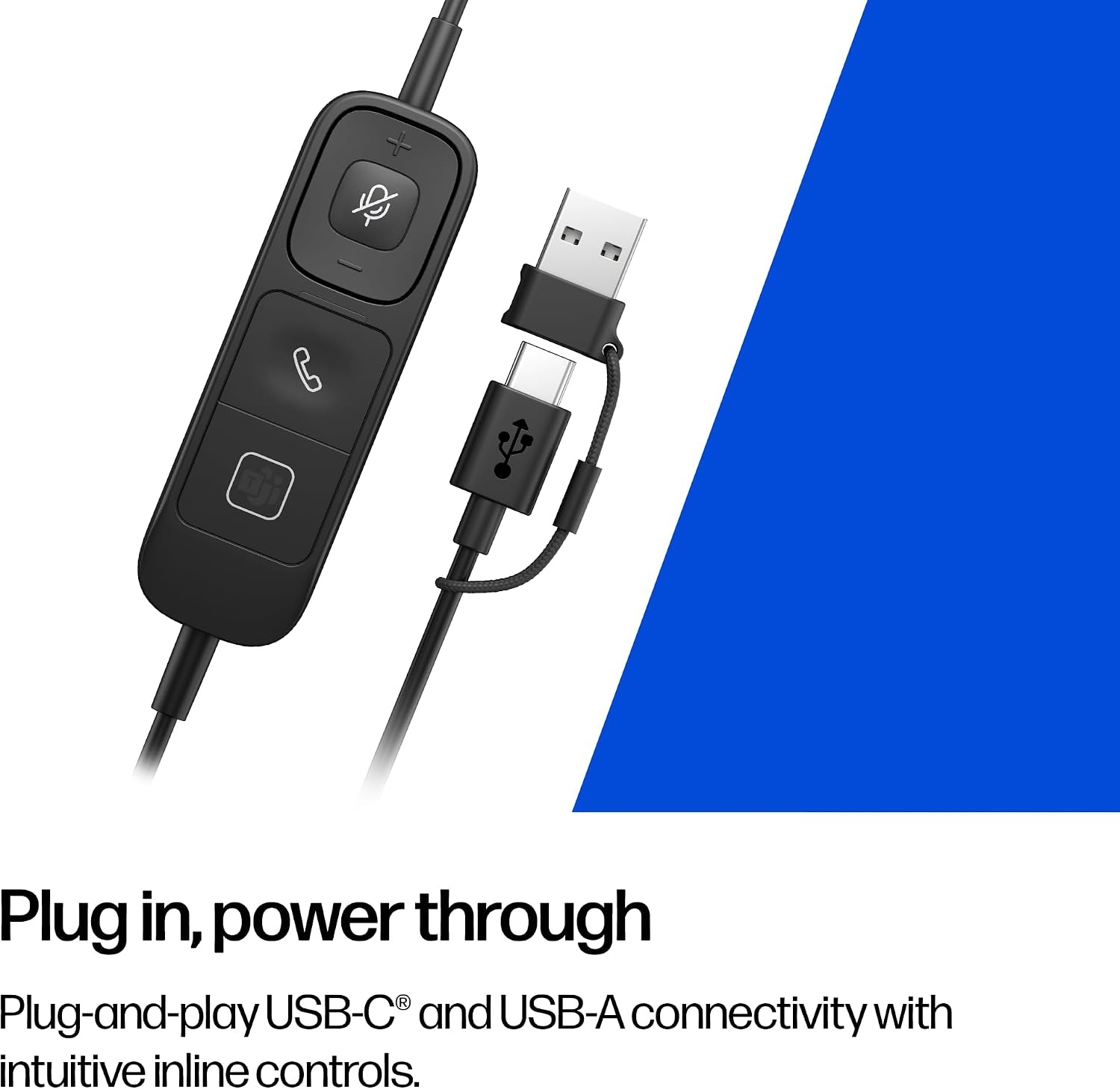 image:imageHP Poly Mission 820 Stereo Headset USBC amp USBA Advanced ANC amp 4Mic AI Noise Reduction Adjustable Boom Mic Inline Controller OverEar Comfort TCOCertified PC Headset