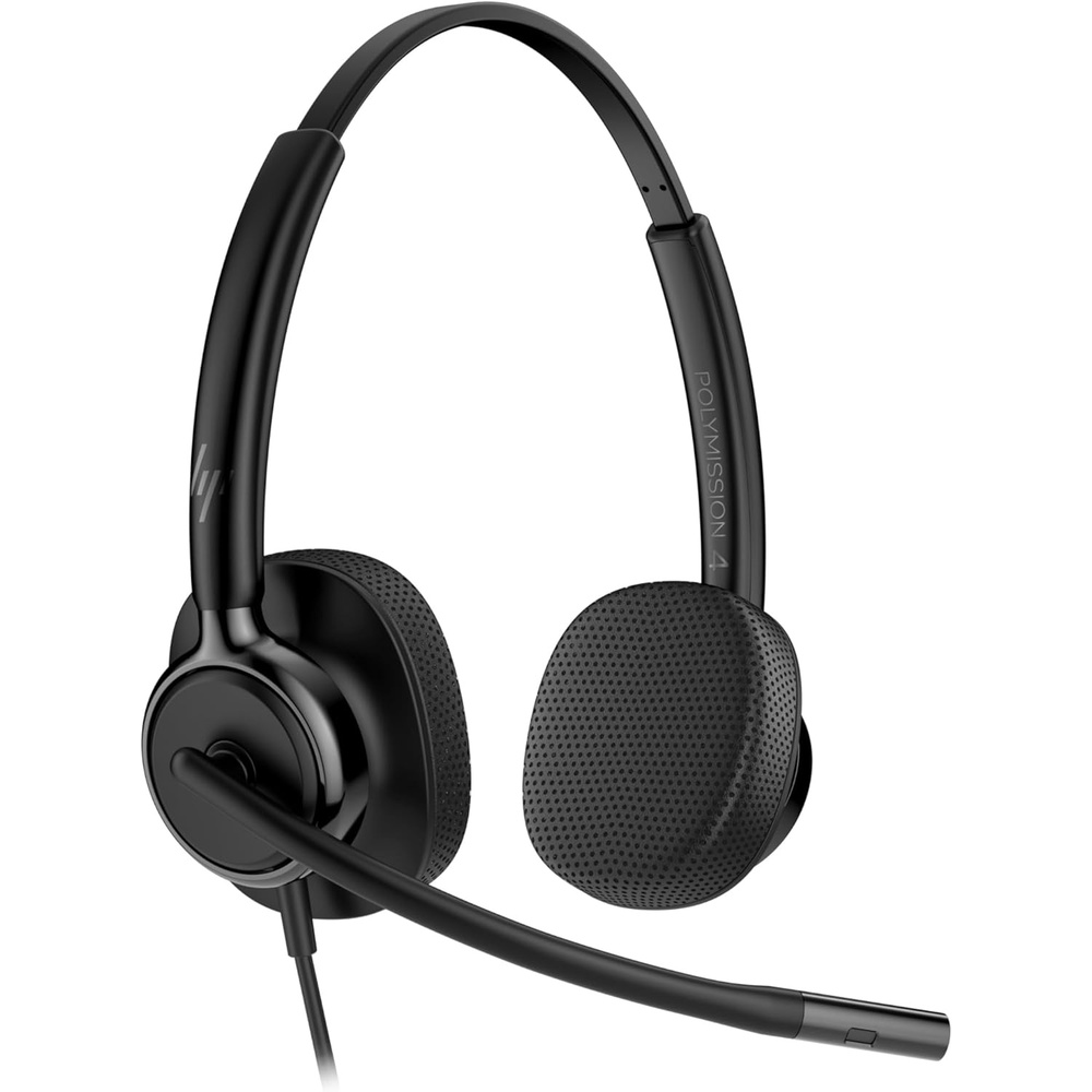 image:imageHP Poly Mission 420 USB Stereo Headset USBC amp USBA PlugandPlay AI NoiseReducing amp Adjustable Boom Mic Inline Controller OverEar Design TCO Certified C01B8AA