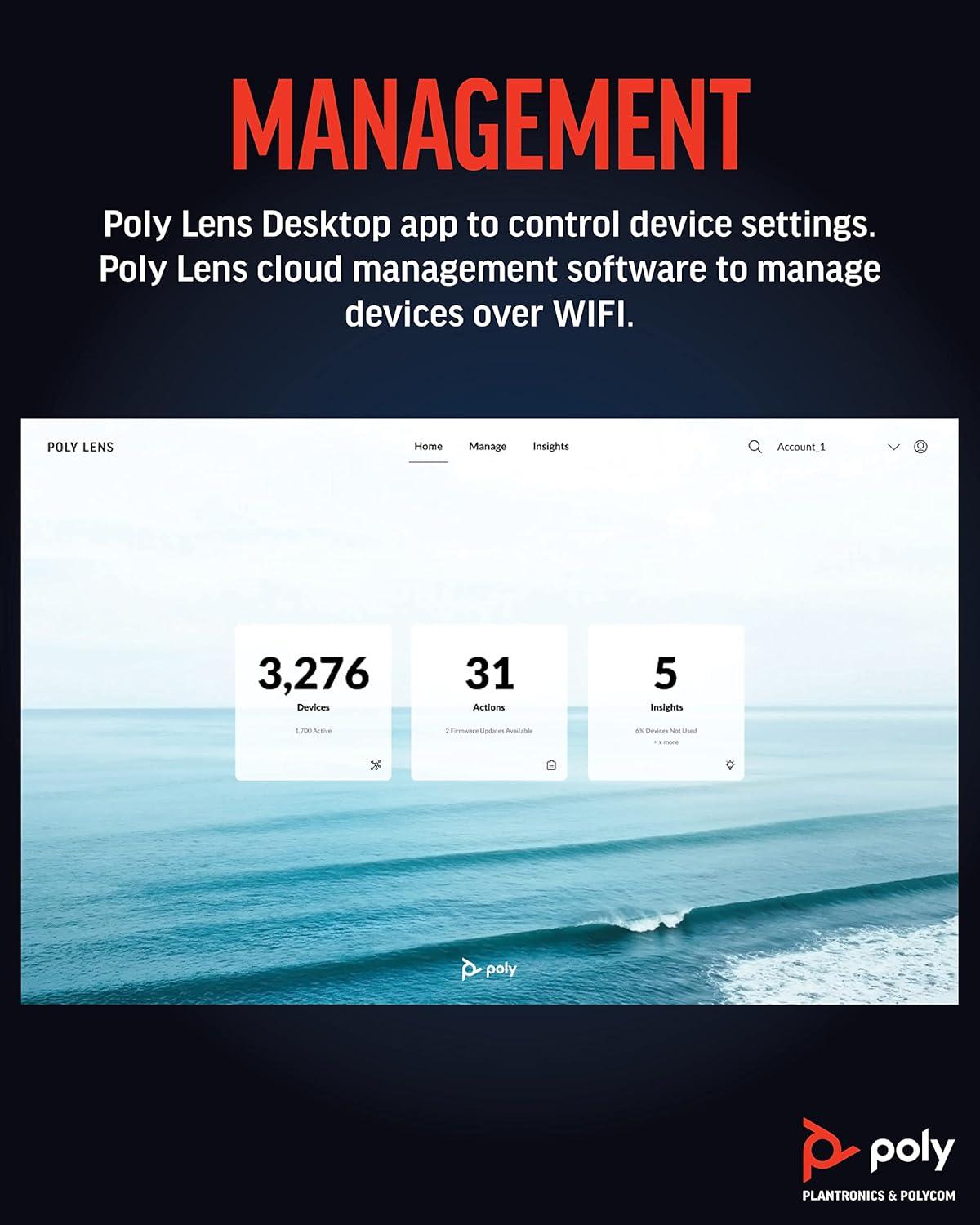 imagePoly Studio R30 Systme de visioconfrence 4K Plantronics Barre avec camra micro et hautparleur pour les petites salles Suivi de lintervenant NoiseBlockAI cadrage des intervenants