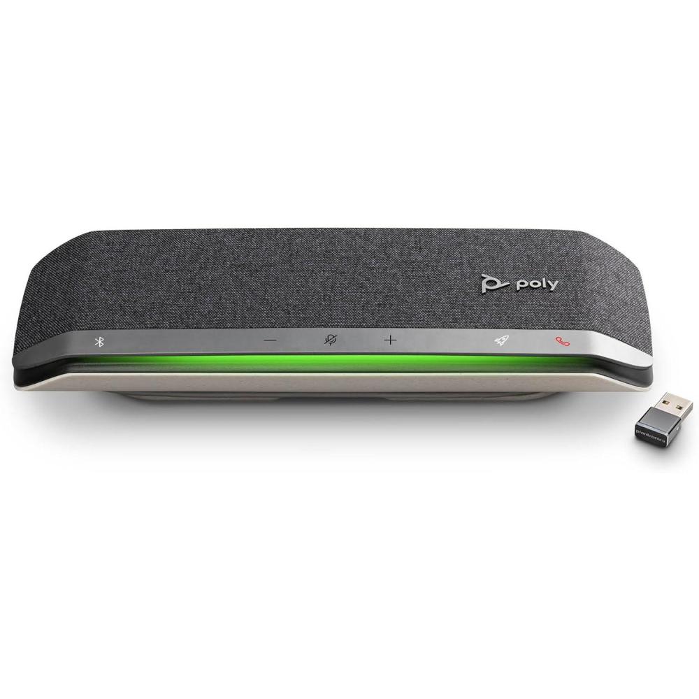 imageHautparleur intelligent Poly Sync 40 Espaces de travail flexibles Connexion un PCMac via adaptateur BT600 et via Bluetooth pour les smartphones Fonctionne avec Teams Zoom
