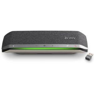Haut-parleur intelligent Poly Sync 40+ – Espaces de travail flexibles – Connexion à un PC/Mac via adaptateur BT600 et via Bluetooth pour les smartphones – Fonctionne avec Teams, Zoom