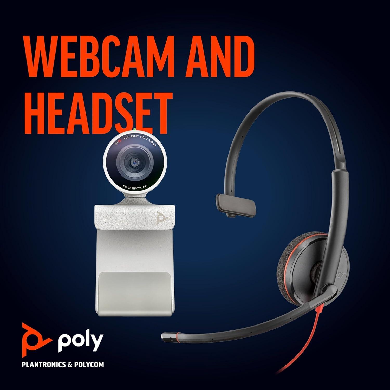 imagePOLY Webcam Studio P5 ampamp Blackwire 3210 USBA 1 couteurWebcam Headset