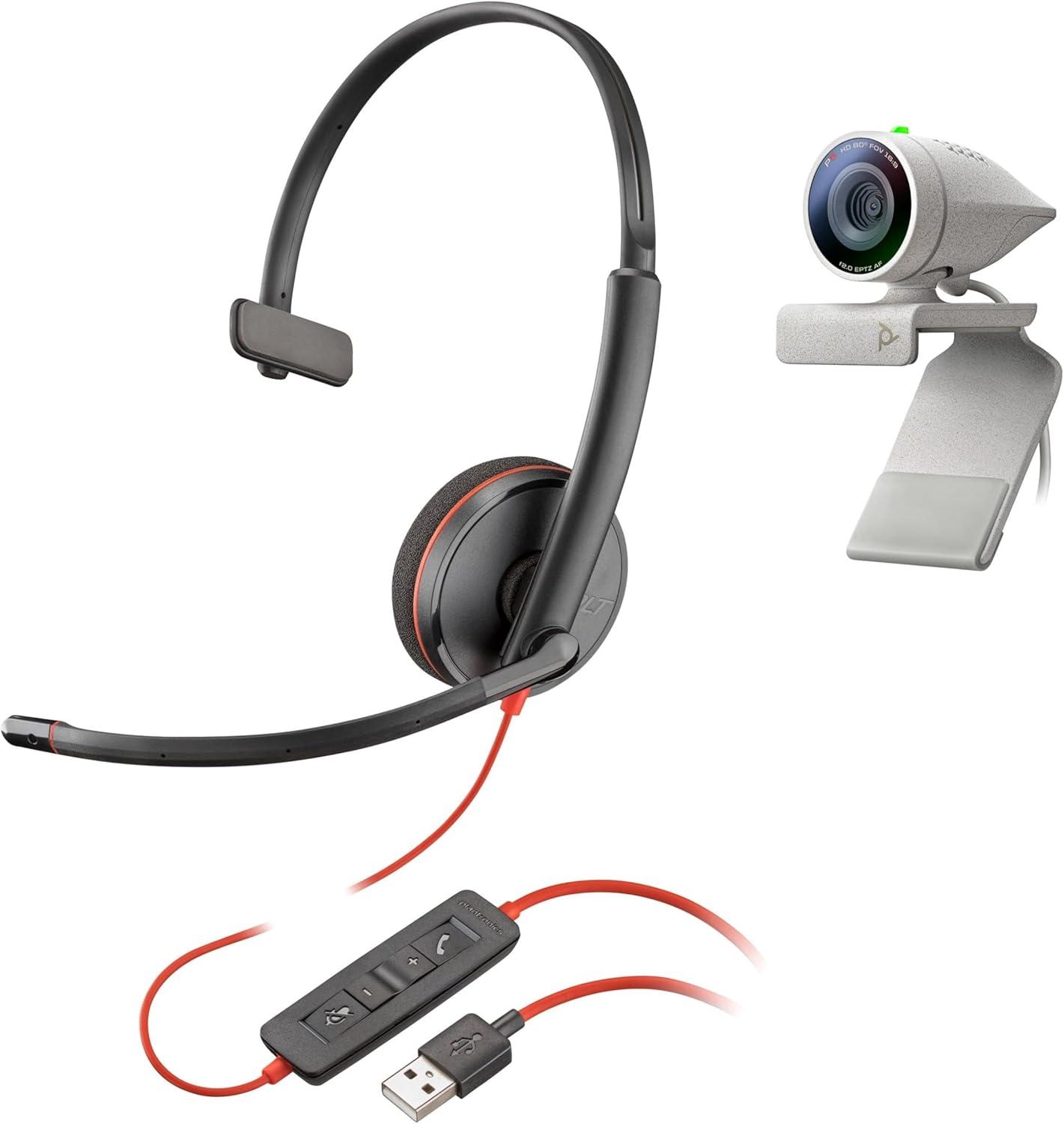 imagePOLY Webcam Studio P5 ampamp Blackwire 3210 USBA 1 couteurWebcam Headset