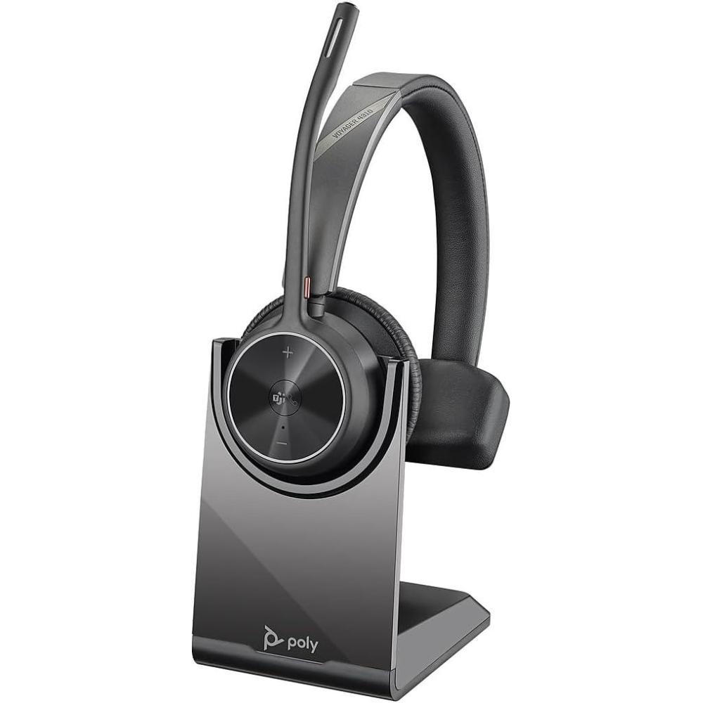 imageMicrocasque sans fil Poly Voyager 4310 UC et socle de chargement Microcasque Bluetooth monaural avec perche de microphone antibruit Connexion un PCMacTlphone portable Teams certifi2021 Version USBA