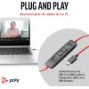 Micro-casque filaire Poly Blackwire 3320 – Perche de microphone flexible – Stéréo hi-fi – Connexion à un PC/Mac via USB-C ou USB-A – Certifié pour Microsoft Teams(USB-C + USB-C/A)