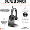 Micro-casque sans fil Poly Voyager 4310 UC et socle de chargement – Micro-casque Bluetooth monaural avec perche de microphone antibruit – Connexion à un PC/Mac/Téléphone portable – Teams (certifié)(USB-C + USB-C/A)
