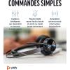 Micro-casque sans fil Poly Voyager Focus 2 UC avec microphone (Plantronics) – Annulation active du bruit (ANC) – Connexion à un PC/Mac/Téléphone portable via Bluetooth – Fonctionne avec Teams, Zoom(USB-C + USB-C/A)