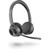 Micro-casque sans fil Poly Voyager 4320 UC – Micro-casques binauraux avec perche microphone antibruit – Connexion à un PC/Mac/Téléphone portable via Bluetooth – Fonctionne avec Teams, Zoom(Standard)