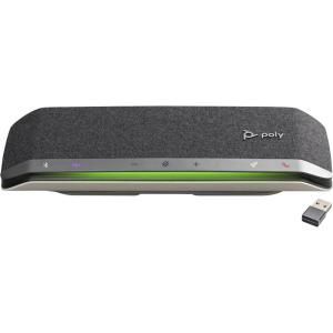 Haut-parleur intelligent Poly Sync 40+ – Espaces de travail flexibles – Connexion à un PC/Mac via adaptateur BT600 et via Bluetooth pour les smartphones – Certifié Microsoft Teams(Teams certified)