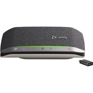 Haut-parleur portable personnel Bluetooth Poly Sync 20+ (Plantronics) – Réduction du bruit/de l&rsquo;écho – Adaptateur Bluetooth USB-C – Fonctionne avec Teams, Zoom, PC, Mac, Mobile(Teams certified)