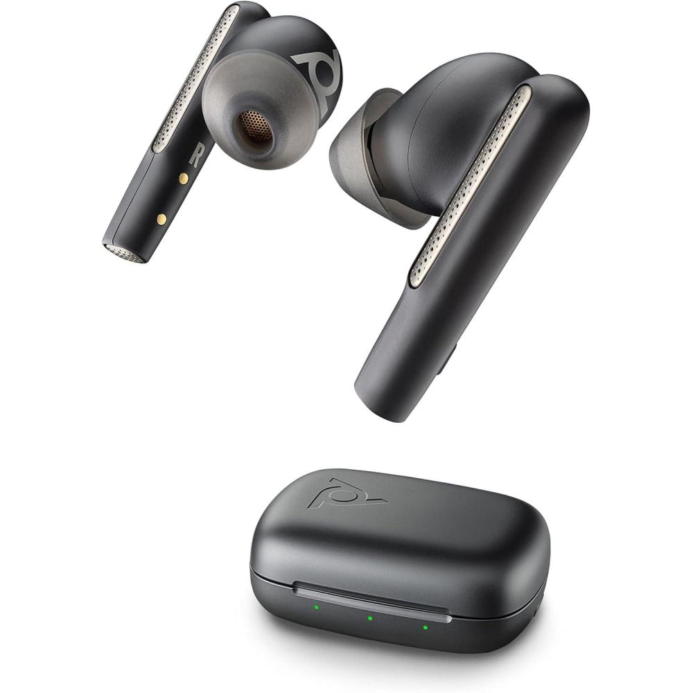 imagecouteurs sans fil Poly Voyager Free 60 Poly Plantronics Microphones antibruit Fonction dannulation active du bruit ANC tui de chargement portable Compatible avec iPhone Android