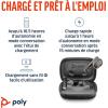 Écouteurs sans fil Poly Voyager Free 60 Poly (Plantronics) – Microphones antibruit – Fonction d&rsquo;annulation active du bruit (ANC) – Étui de chargement portable – Compatible avec iPhone, Android