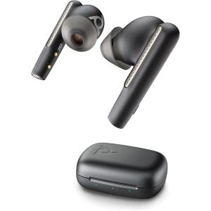 Écouteurs sans fil Poly Voyager Free 60 Poly (Plantronics) – Microphones antibruit – Fonction d&rsquo;annulation active du bruit (ANC) – Étui de chargement portable – Compatible avec iPhone, Android