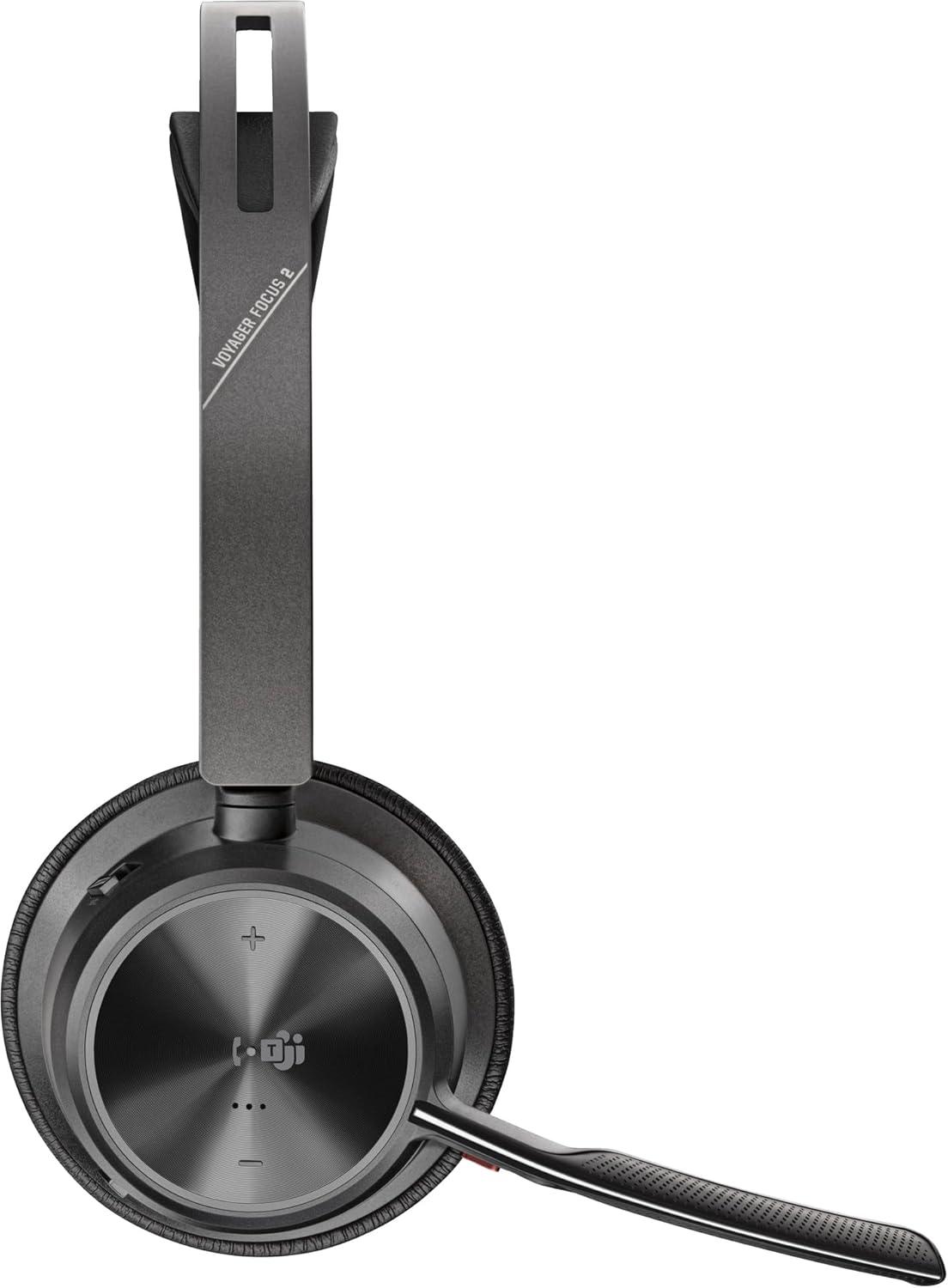 imagePOLY Voyager Focus 2M USBCC Headset USBCA Adapter Customer Special 1 Connection Via Bluetooth Noise Annulation Smart Sensor Technology Dynamic Mute Alert Black