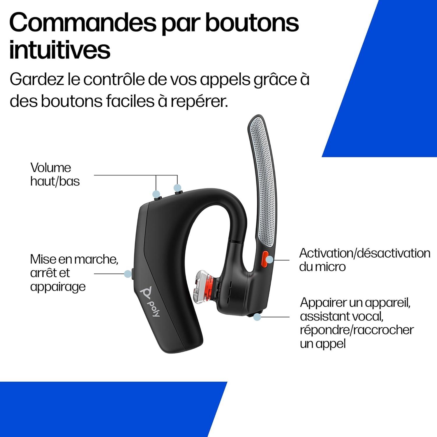 imagePOLY Voyager Legend 30 Casque Customer Special 1 Bluetooth monaural ConnectezVous Votre PC Mac Tablette ou tlphone Portable Annulation du Bruit Noir