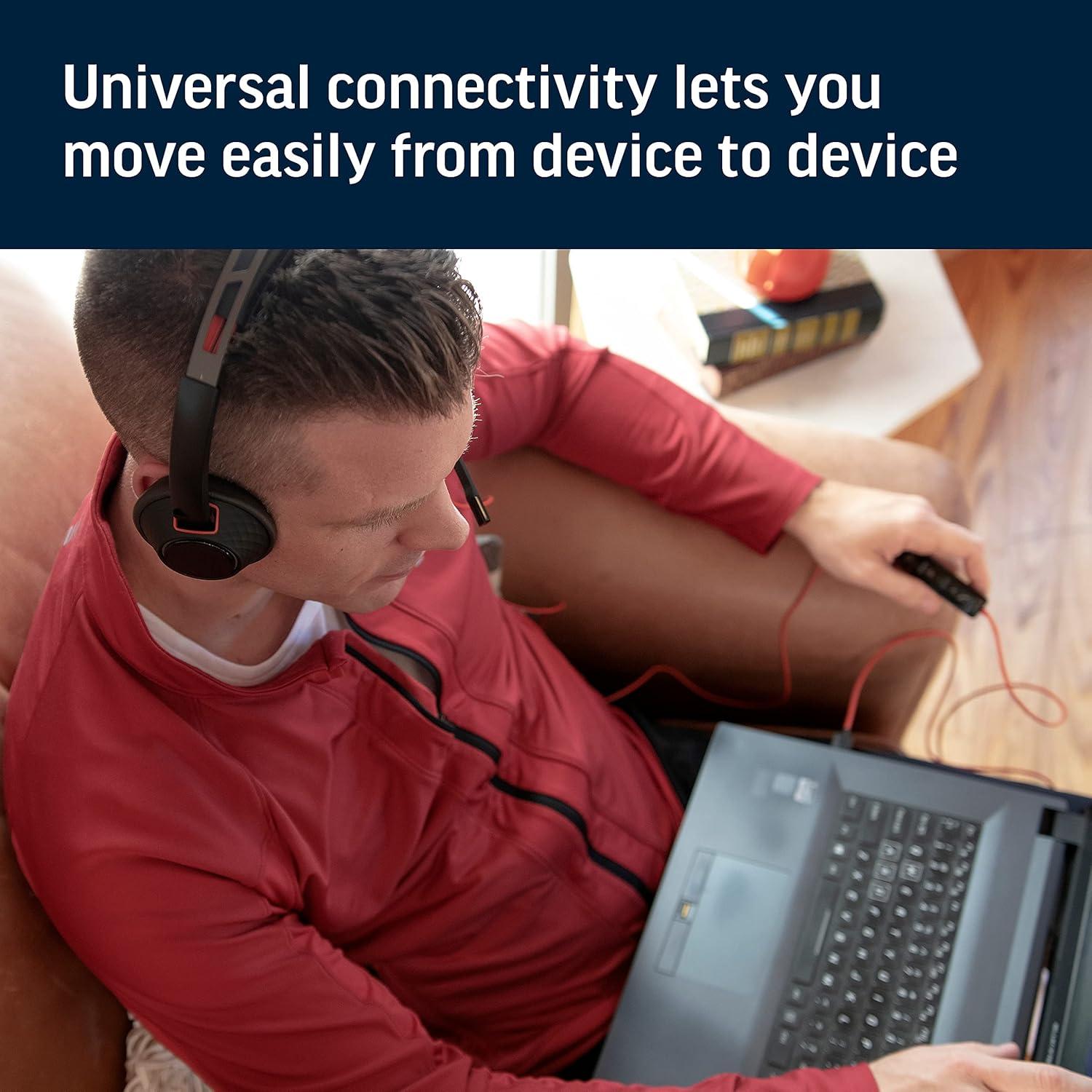 imagePlantronics Microcasque USBC Blackwire5220 filaire binaural pour ordinateur avec micro perche Connexion un PCMac une tablette etou un tlphone portable via USBC ou prise Jack 35mmUSBA