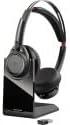 imagePlantronics Voyager Focus UC avec socle de charge Poly Casque Bluetooth deux oreilles stro avec microphone perche USBA compatible PCMac Suppression active du bruit