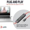 Micro-casque filaire Poly Blackwire 3210 – Microphone antibruit – Conception monaurale – Connexion à un PC/Mac via USB-C ou USB-A – Fonctionne avec Teams, Zoom(USB-C + USB-C/A)
