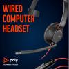 Micro-casque filaire Poly Blackwire 5210 (Plantronics) – Perche microphone antibruit flexible – Design monaural – Connexion à un PC/Mac, téléphone portable via USB-C, USB-A ou prise Jack 3,5 mm(USB-C & AUX)