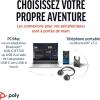Micro-casque sans fil Poly Voyager 4320 UC et socle de chargement, Micro-casques binauraux avec perche microphone antibruit, Connexion à un PC/Téléphone portable via Bluetooth, Fonctionne: Teams, Zoom(USB-C + USB-C/A)