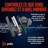 Écouteurs sans fil True Wireless Poly Voyager Free 60+ UC – Micros antibruit pour des appels clairs – ANC – Étui de chargement tactile – Fonctionne avec iPhone, Android, PC/Mac – Certifié Teams – Noir(USB-C + USB-C/A)