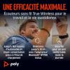 Écouteurs sans fil True Wireless Poly Voyager Free 60+ UC – Micros antibruit pour des appels clairs – ANC – Étui de chargement tactile – Fonctionne avec iPhone, Android, PC/Mac – Certifié Teams – Noir(USB-C + USB-C/A)