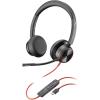 Micro-casque filaire haut de gamme Poly Blackwire 8225 – Annulation active du bruit – Son binaural hi-fi – Connexion à un PC/Mac – Certifié Microsoft Teams(USB-C + USB-C/A)