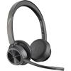 Micro-casque sans fil Poly Voyager 4320 UC – Micro-casques binauraux avec perche microphone antibruit – Connexion à un PC/Mac/Téléphone portable via Bluetooth – Fonctionne avec Teams (certifié), Zoom(USB-C + USB-C/A)