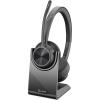 Micro-casque sans fil Poly Voyager 4320 UC et socle de chargement, Micro-casques binauraux avec perche microphone antibruit, Connexion à un PC/Téléphone portable via Bluetooth, Fonctionne: Teams, Zoom(Standard)