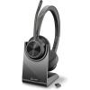 Micro-casque sans fil Poly Voyager 4320 UC et socle de chargement, Micro-casques binauraux avec perche microphone antibruit, Connexion à un PC/Téléphone portable via Bluetooth, Fonctionne: Teams, Zoom(USB-C + USB-C/A)