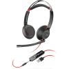 Plantronics – Micro-casque USB-C Blackwire 5220 – filaire binaural pour ordinateur avec micro perche – Connexion à un PC/Mac, une tablette et/ou un téléphone portable via USB-C ou prise Jack 3,5 mm(USB-A)