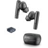 Écouteurs sans fil True Wireless Poly Voyager Free 60+ UC – Micros antibruit pour des appels clairs – ANC – Étui de chargement tactile – Fonctionne avec iPhone, Android, PC/Mac – Certifié Teams – Noir(USB-C + USB-C/A)