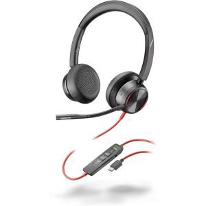 Micro-casque filaire haut de gamme Poly Blackwire 8225 – Annulation active du bruit – Son binaural hi-fi – Connexion à un PC/Mac – Certifié Microsoft Teams(Arceau)