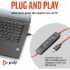 Micro-casque filaire Poly Blackwire 3310 – Perche de microphone flexible – Conception monaurale – Connexion à un PC/Mac via USB-C ou USB-A – Certifié pour Microsoft Teams(USB-C + USB-C/A)