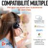 Micro-casque filaire Poly Blackwire 3310 – Perche de microphone flexible – Conception monaurale – Connexion à un PC/Mac via USB-C ou USB-A – Certifié pour Microsoft Teams(USB-C + USB-C/A)