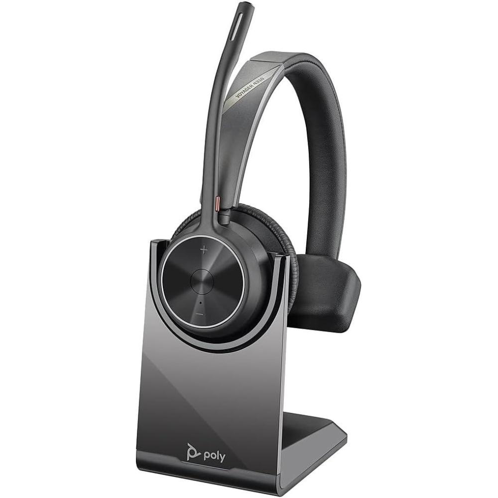 imageMicrocasque sans fil Poly Voyager 4310 UC et socle de chargement Microcasque Bluetooth monaural avec perche de microphone antibruit Connexion un PCTlphone portable Fonctionne Teams ZoomUSBA