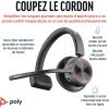 Micro-casque sans fil Poly Voyager 4310 UC – Micro-casque Bluetooth monaural avec perche de microphone antibruit – Connexion à un PC/Mac/Téléphone portable via Bluetooth – Fonctionne avec Teams, Zoom(USB-C + USB-C/A)