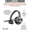 Micro-casque sans fil Poly Voyager 4310 UC (Plantronics), Micro-casque Bluetooth monaural avec microphone antibruit, Connexion à un PC/Mac/Téléphone portable via Bluetooth, Fonctionne avec Teams, Zoom(USB-C + USB-C/A)