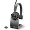 Micro-casque sans fil Poly Voyager 4310 UC et socle de chargement, Micro-casque Bluetooth monaural avec perche de microphone antibruit, Connexion à un PC/Téléphone portable – Fonctionne: Teams, Zoom(USB-C + USB-C/A)